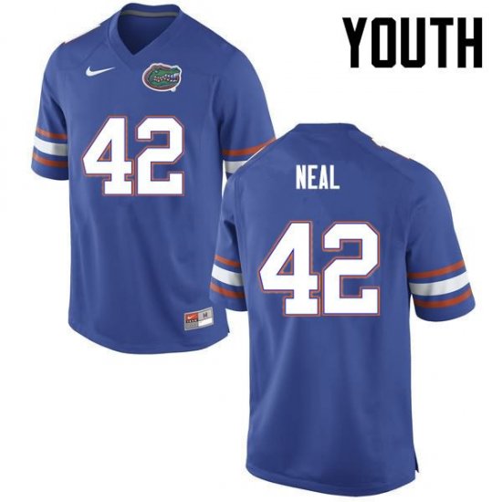 Youth Florida Gators #42 Keanu Neal NCAA Nike Blue Authentic Stitched College Football Jersey JLO2562MM